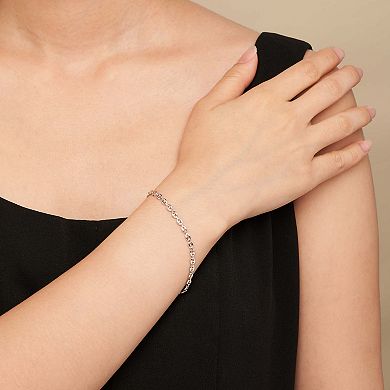 Fremada Sterling Silver 3.8 mm Puffed Mariner Bracelet