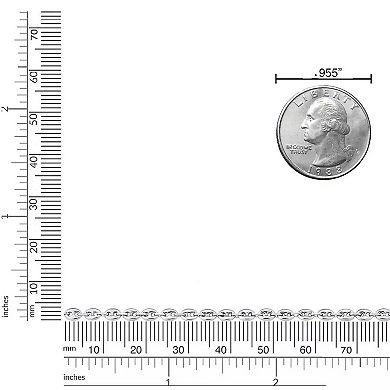 Fremada Sterling Silver 3.8 mm Puffed Mariner Bracelet