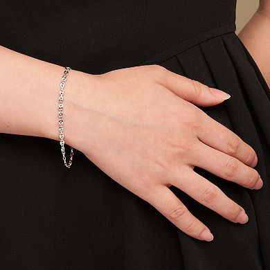 Fremada Sterling Silver 3.8 mm Puffed Mariner Bracelet