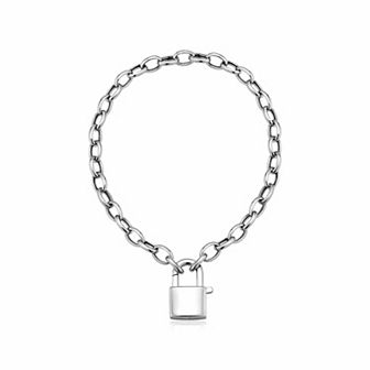 Fremada Sterling Silver Padlock Clasp Bracelet