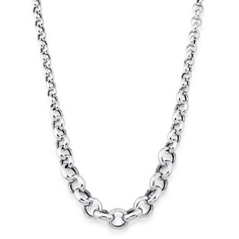 Fremada Sterling Silver Graduated Rolo Chain Necklace