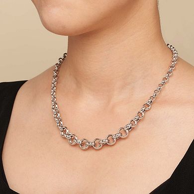Fremada Sterling Silver Graduated Rolo Chain Necklace