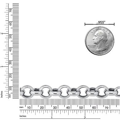 Fremada Sterling Silver Graduated Rolo Chain Necklace