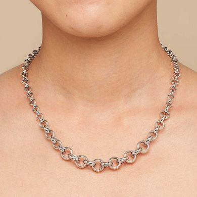 Fremada Sterling Silver Graduated Rolo Chain Necklace