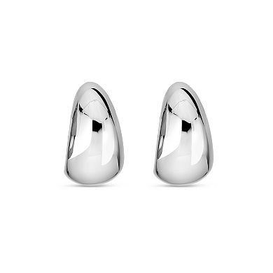 Fremada Sterling Silver Electroform J-Drop Earrings