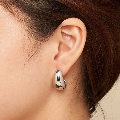 Fremada Sterling Silver Electroform J-Drop Earrings
