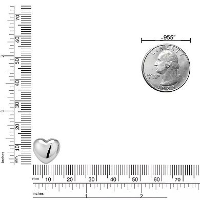 Fremada Sterling Silver Puffed Heart Stud Earrings