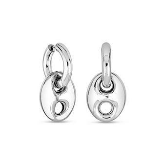 Fremada Sterling Silver Mariner Link Drop Earrings