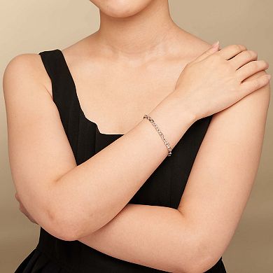 Fremada Sterling Silver Designer Link Bracelet