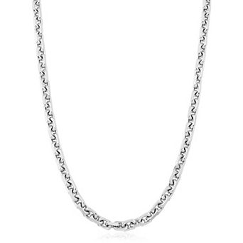 Fremada Sterling Silver Designer Link Chain Necklace