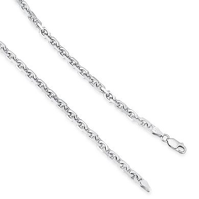 Fremada Sterling Silver Designer Link Chain Necklace