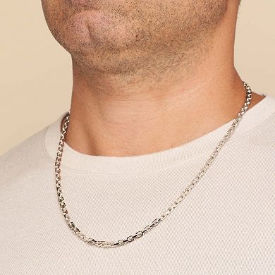 Fremada Sterling Silver Designer Link Chain Necklace