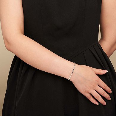 Fremada Sterling Silver Cube Link Chain Bracelet