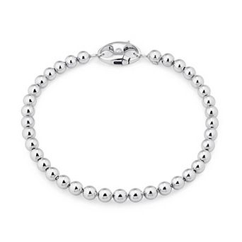 Fremada Sterling Silver Polished Ball Link Bracelet