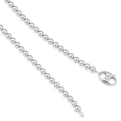 Fremada Sterling Silver Polished Ball Link Bracelet