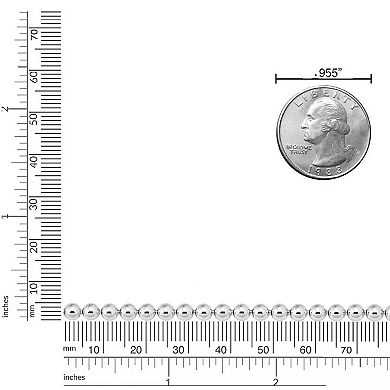 Fremada Sterling Silver Polished Ball Link Bracelet