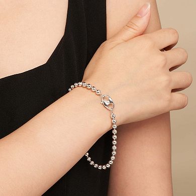 Fremada Sterling Silver Polished Ball Link Bracelet