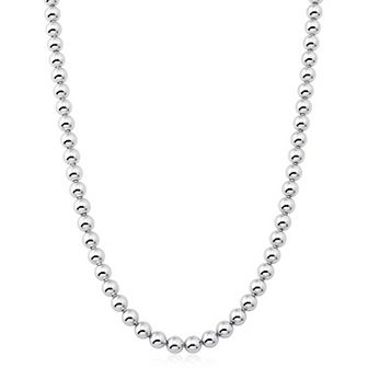 Fremada Sterling Silver Polished Ball Link Necklace