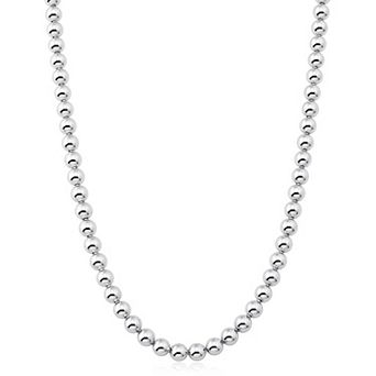 Fremada Sterling Silver Polished Ball Link Necklace