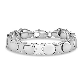 Fremada Sterling Silver Hugs & Kisses XO Bracelet
