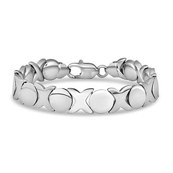 Fremada Sterling Silver Hugs & Kisses XO Bracelet