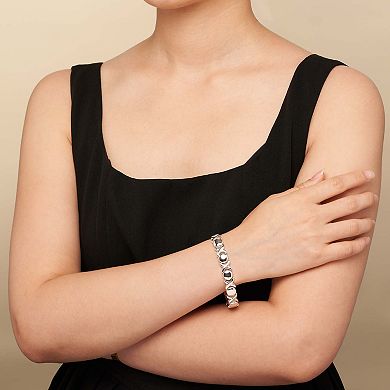 Fremada Sterling Silver Hugs & Kisses XO Bracelet