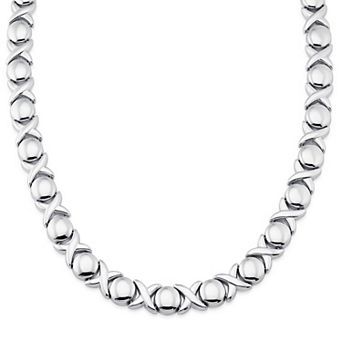 Fremada Sterling Silver Hugs & Kisses XO Necklace