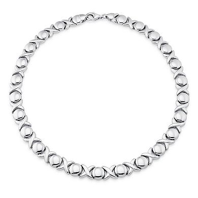 Fremada Sterling Silver Hugs & Kisses XO Necklace