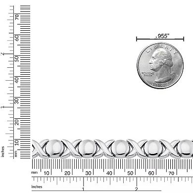 Fremada Sterling Silver Hugs & Kisses XO Necklace