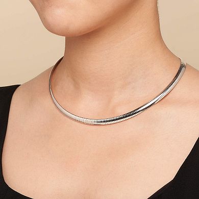 Fremada Sterling Silver 6 mm Omega Chain Necklace