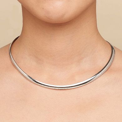 Fremada Sterling Silver 6 mm Omega Chain Necklace