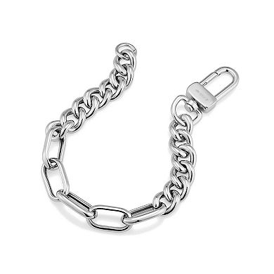 Fremada Sterling Silver Mixed Link Bracelet