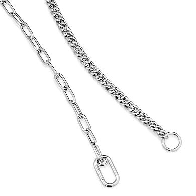 Fremada Sterling Silver Mixed Link Chain Necklace