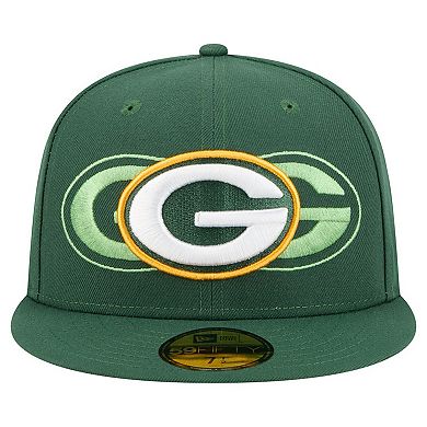 Men's New Era Green Green Bay Packers Tri-Hit 59FIFTY Fitted Hat