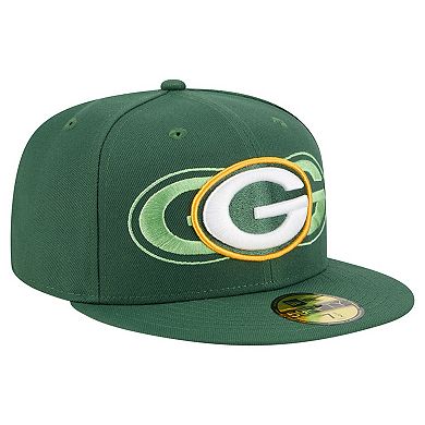 Men's New Era Green Green Bay Packers Tri-Hit 59FIFTY Fitted Hat