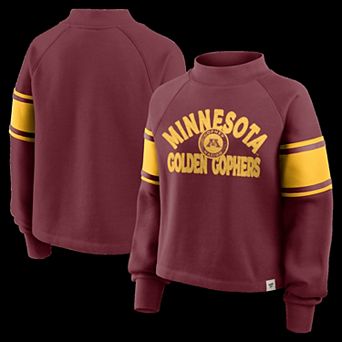 Women's Fanatics Maroon Minnesota Golden Gophers Oversized Hometown Premium Punt Coverage Raglan Pullover Sweatshirt