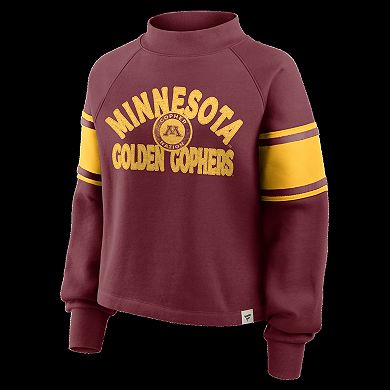 Women's Fanatics Maroon Minnesota Golden Gophers Oversized Hometown Premium Punt Coverage Raglan Pullover Sweatshirt