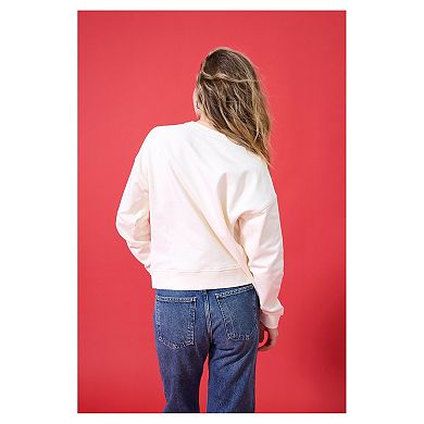 Women's Terez Cream Philadelphia Phillies Oversized Gemstone Logo Sweatshirt