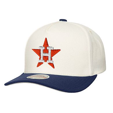 Men's Mitchell & Ness Cream Houston Astros Coop Stretch-Snapback Hat
