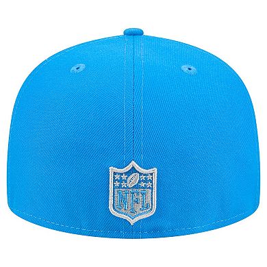 Men's New Era Blue Detroit Lions Tri-Hit 59FIFTY Fitted Hat