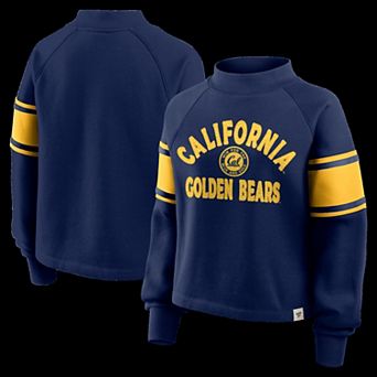 Women's Fanatics Navy Cal Bears Oversized Hometown Premium Punt Coverage Raglan Pullover Sweatshirt