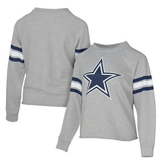 Women's Lauren James Gray Dallas Cowboys Raglan Terry Sweatshirt
