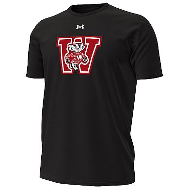Men's Under Armour Black Wisconsin Badgers Throwback Performance T-Shirt