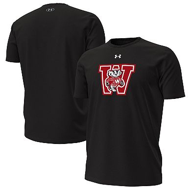 Men's Under Armour Black Wisconsin Badgers Throwback Performance T-Shirt