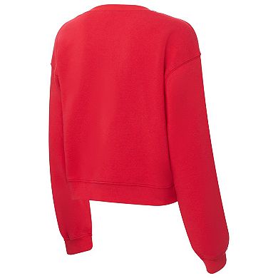 Women's ZooZatz Red Georgia Bulldogs Chenille Cropped Sweatshirt