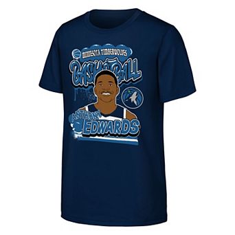 Youth Outerstuff Anthony Edwards Navy Minnesota Timberwolves Baller T-Shirt