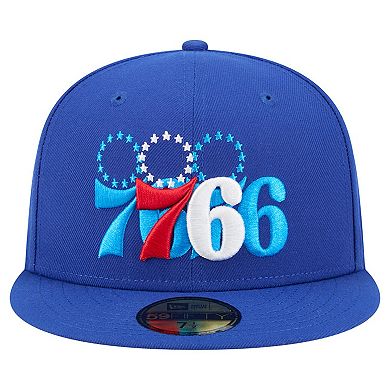 Men's New Era Royal Philadelphia 76ers Tri-Hit 59Fifty Fitted Hat