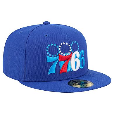 Men's New Era Royal Philadelphia 76ers Tri-Hit 59Fifty Fitted Hat