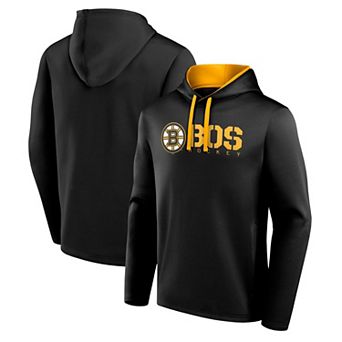 Men's Logo Athletic Black Boston Bruins Head Start Pullover Hoodie