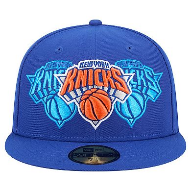 Men's New Era Blue New York Knicks Tri-Hit 59Fifty Fitted Hat